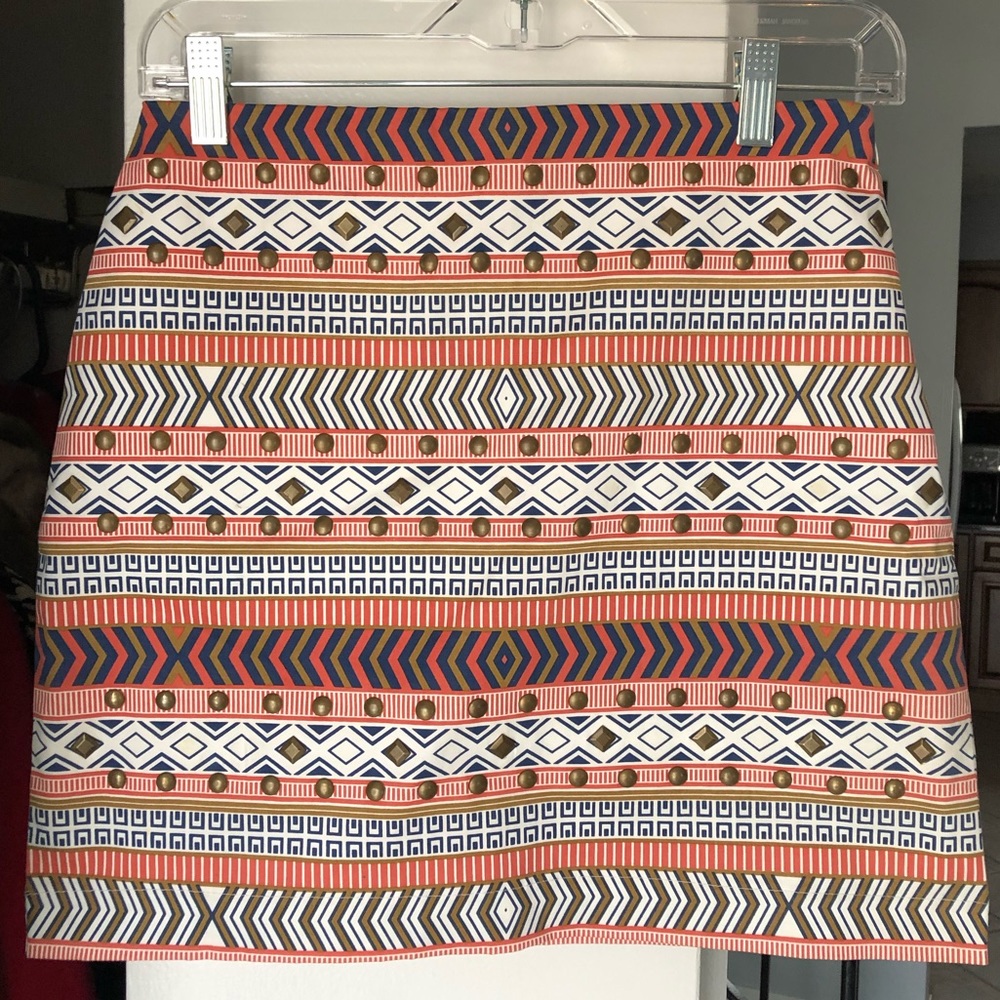 Tribal Print Mini Skirt